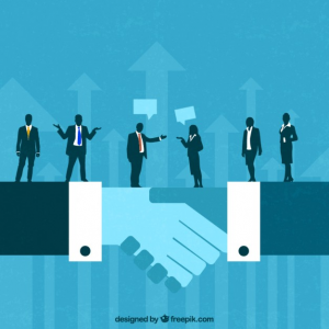 Business relationship handshake
