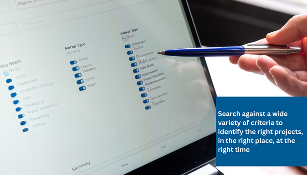 Search against a wide variety of criteria to identify the right projects, in the right place, at the right time
